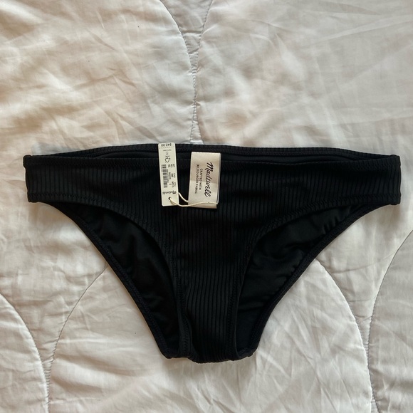 Madewell Ribbed Mid Rise Bikini Bottom - Picture 2 of 2
